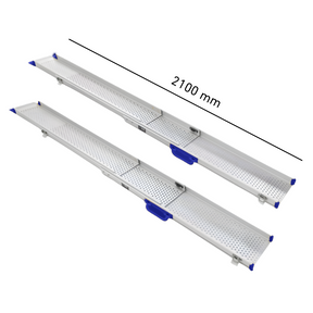 Heeve 3-Piece Telescopic Aluminium Wheelchair Ramps - ramp pair with 2100 mm length dimension