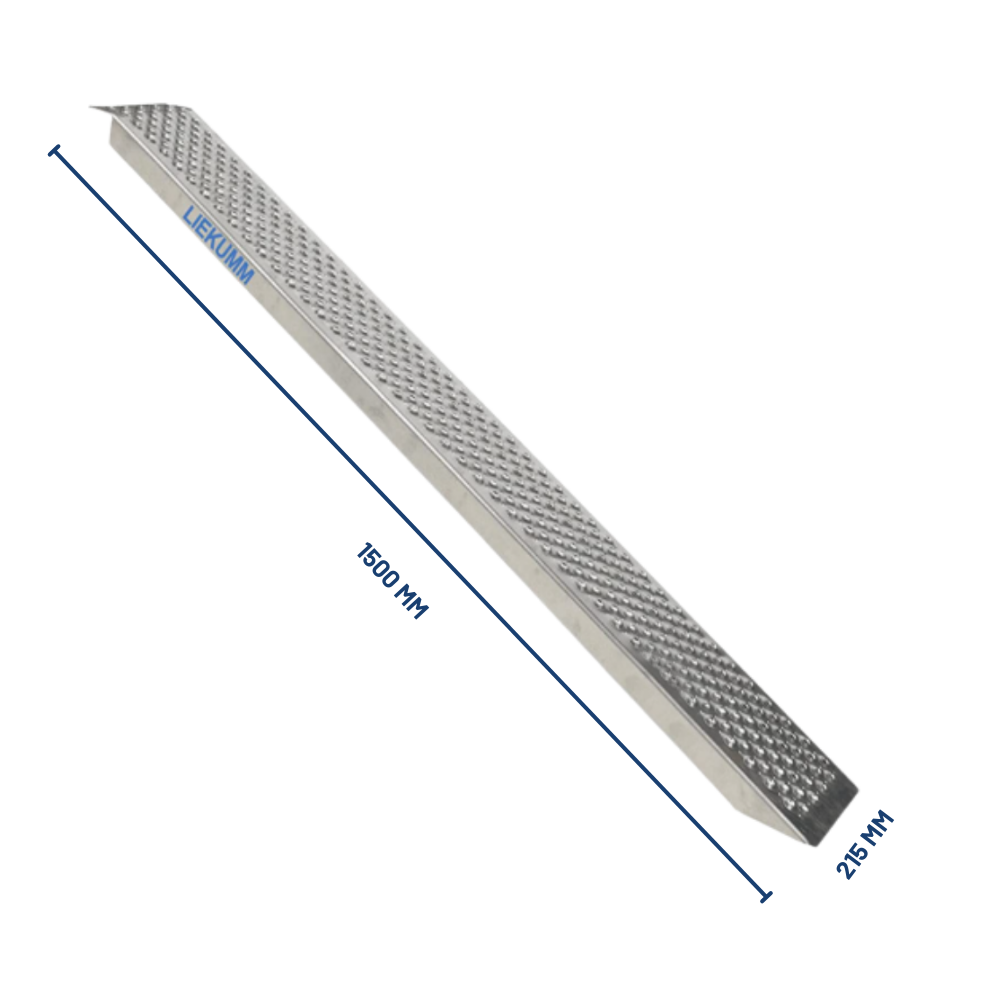 Heeve® 400kg Straight Non-Folding Aluminum Loading Ramp  with dimensions labeled on a white background