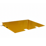 Yellow metal ramp on a white background