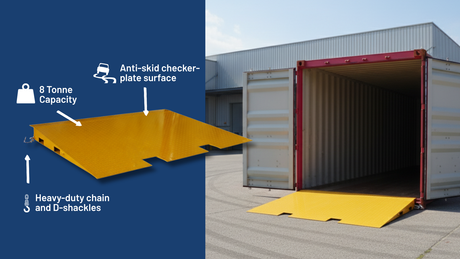Heeve 8-Tonne Forklift Container Ramp with Self-Supporting Frame