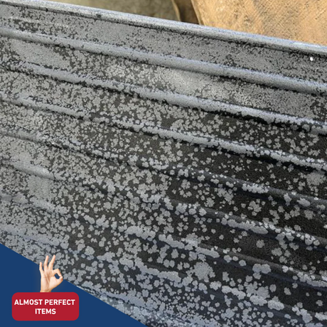 Close-up of a ramp surface with frost discolouration, labeled 'Almost Perfect Items'.