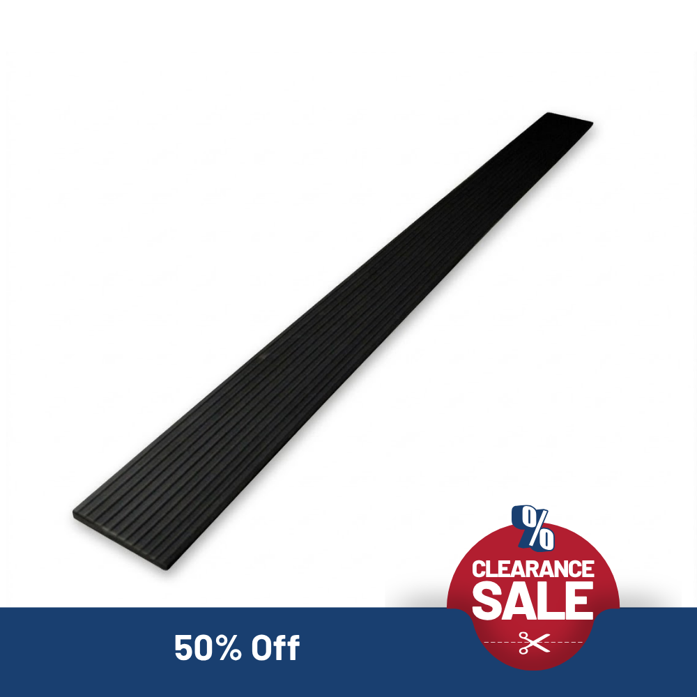 Black step plate with a clearance sale badge on a white background