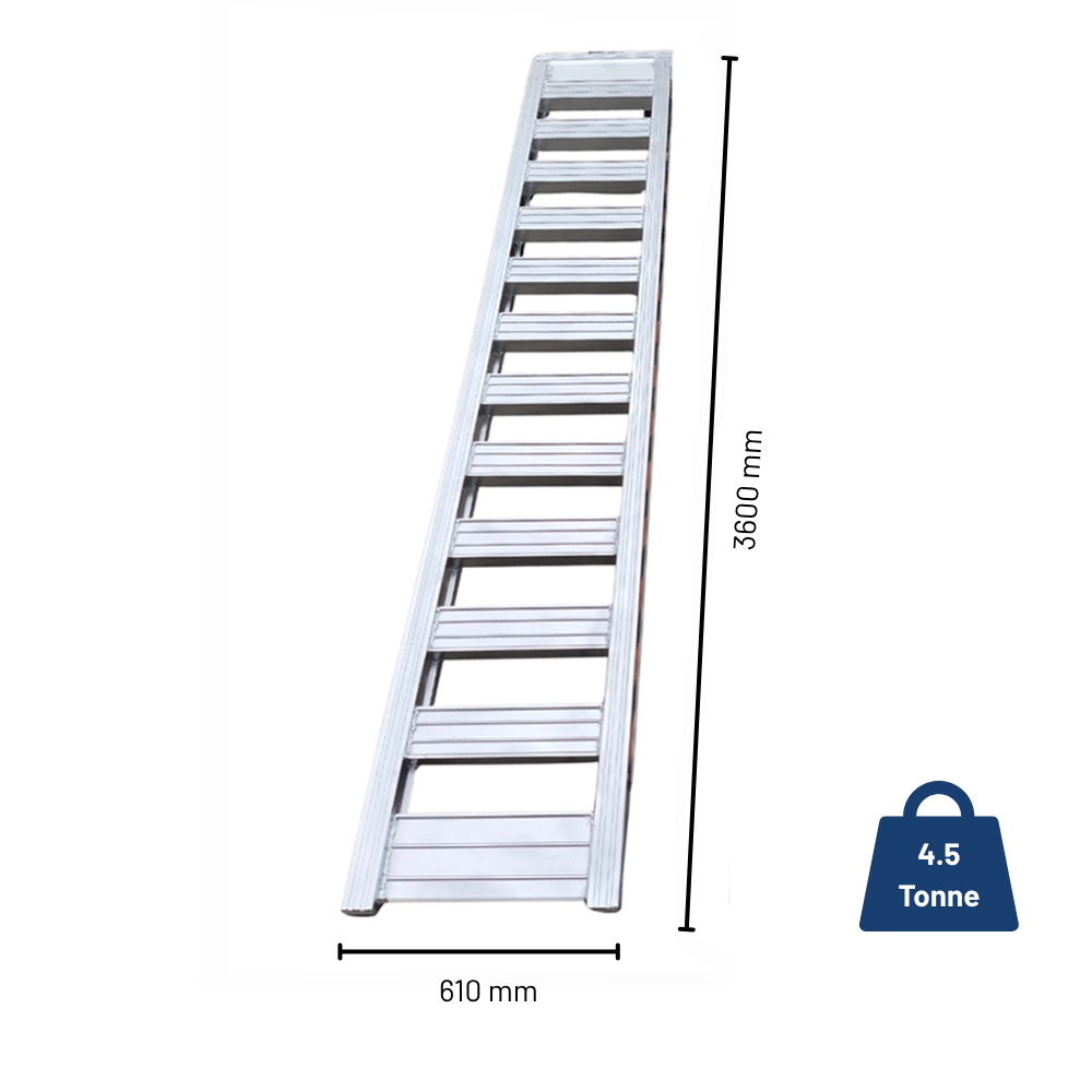 Heeve 4.5-Tonne 3.6m x 610mm Aluminium Loading Ramps