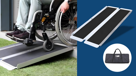 Heeve Aluminium Single-Fold Premium Wheelchair Ramp with Carry Bag