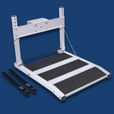 Heeve® Folding Aluminium Dog Water Ramp for Boats & Docks on blue background