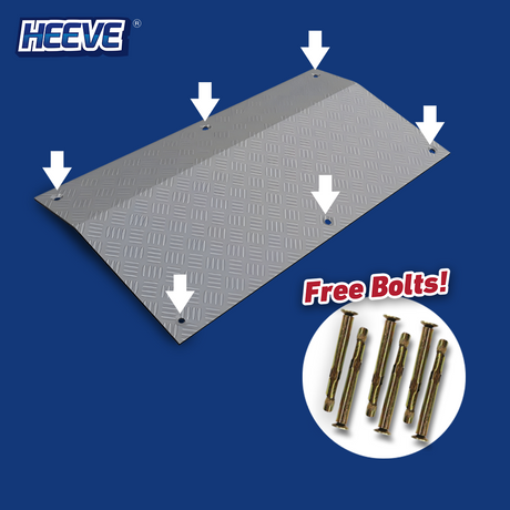 Pre-Drilled Driveway Plate with Bolts - Features six pre-drilled holes for easy and reliable installation.