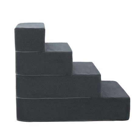 side view of i pet 4 step foam dog stairs