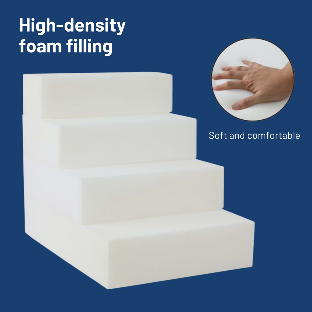 i.Pet 4-Step 16D Foam Dog Stairs with Washable Cover – Dark Grey