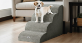 i.Pet 3-Step 30D Foam Dog Stairs with Washable Cover – Grey