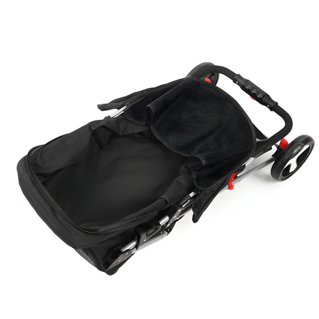 folded i.Pet 4-Wheel Foldable Pet Stroller - Black
