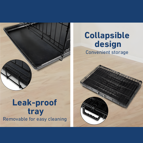 collapsible design and leak tray 