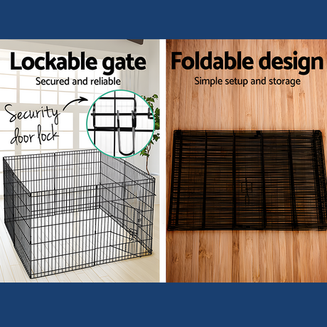 foldable i.Pet 8-Panel Dog Playpen - 2 x 30"