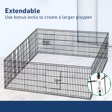 extendable i.Pet 8-Panel Dog Playpen - 2 x 30"