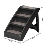 i pet foldable indoor steps on a white background with three dimensional measurements