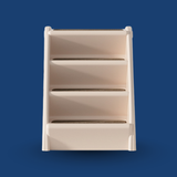 Beige plastic slide against a blue background