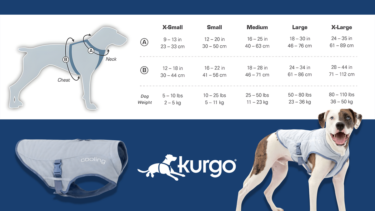 Kurgo Core Cooling Dog Vest - Icy Blue/Storm Blue