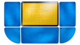 Oxford Plastics LowPro 15/10 trench cover with blue infill strips and ramps