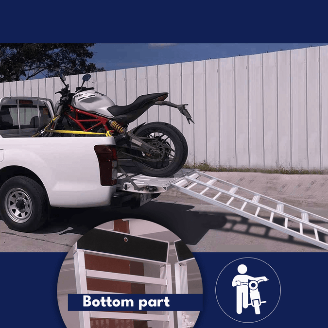 Heeve 500kg Folding Motorcycle Ramp with Premium Walk Ramp – Ramp Champ