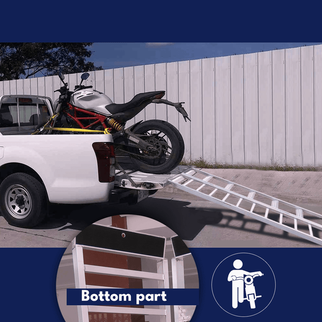Heeve 500kg Folding Motorcycle Ramp with Premium Walk Ramp – Ramp Champ