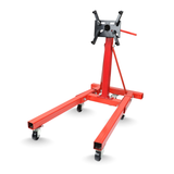 Red engine stand on a white background