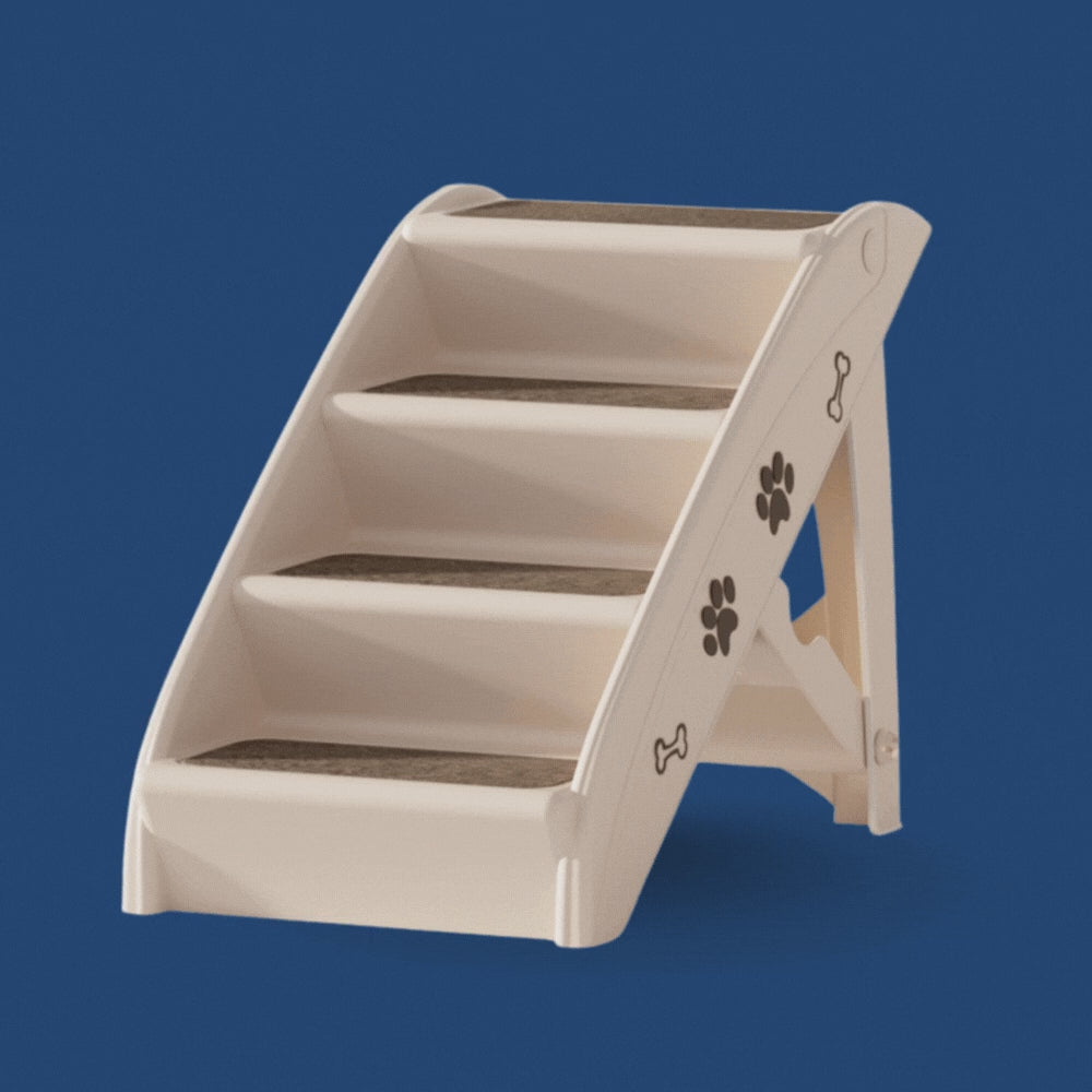 i.Pet Folding Dog Stairs for Beds, Sofas & Cars – Beige - video