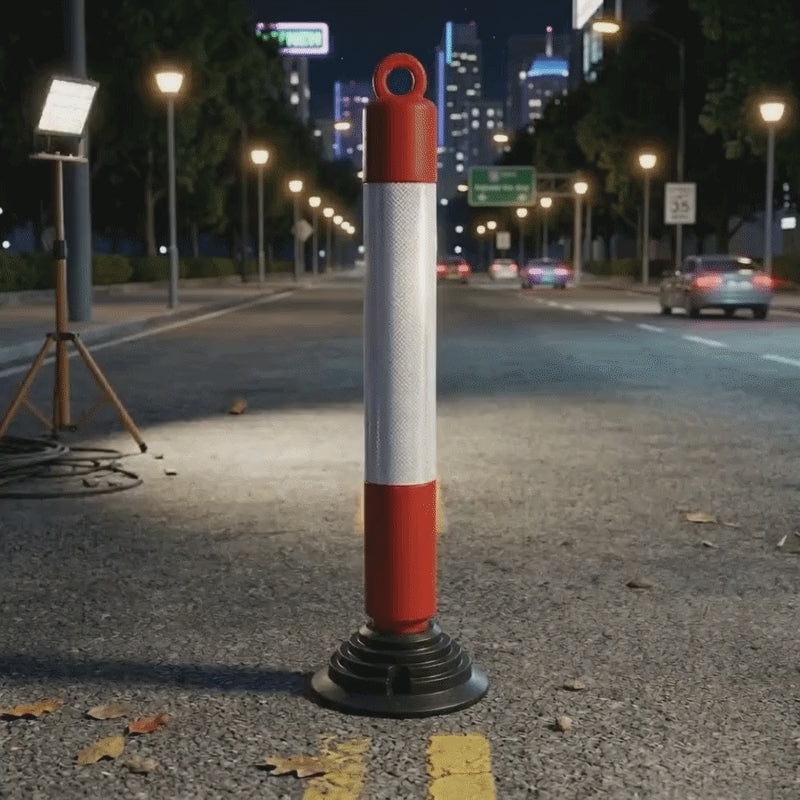 Base Guard PE Traffic Delineator Post with Rubber Base - video