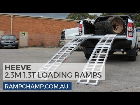 Heeve 2.3m x 680kg Heavy-Duty Curved Folding Aluminium Ramp - video