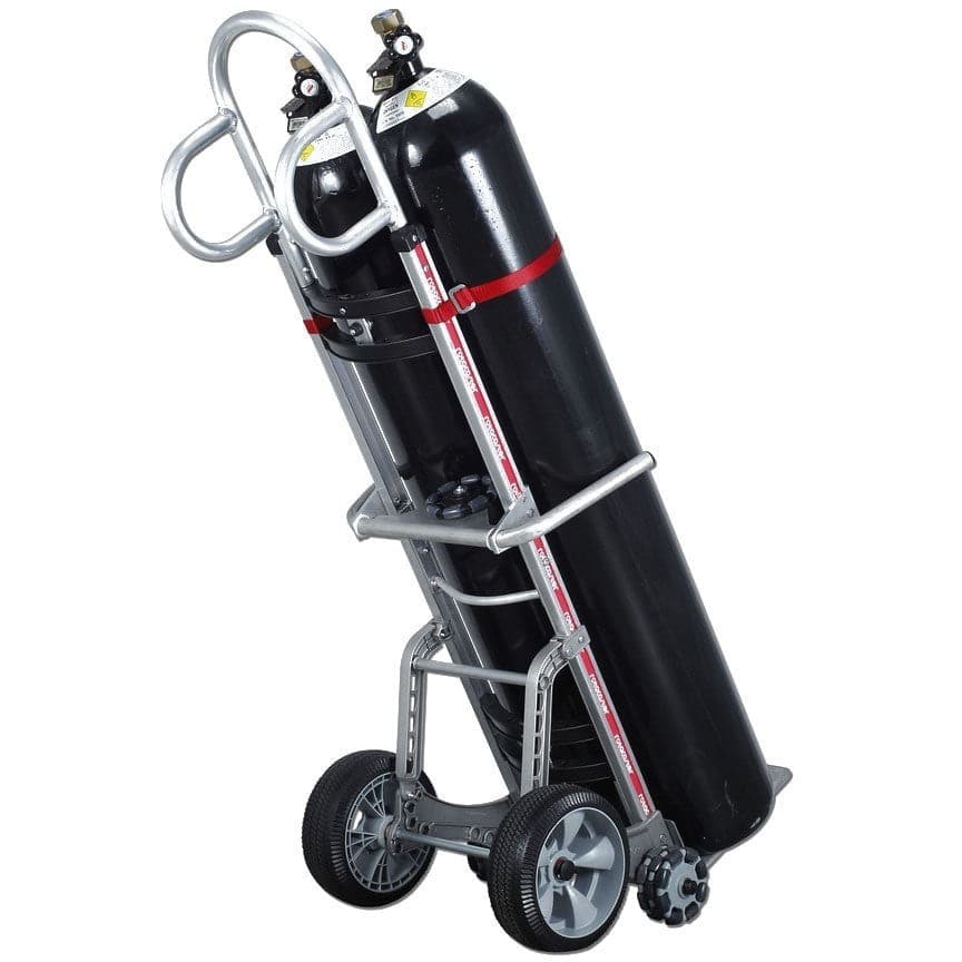 Rotacaster Workshop Equipment Rotatruck Dual Gas Cylinder V-Loop Handle Hand Trolley, 230kg Capacity