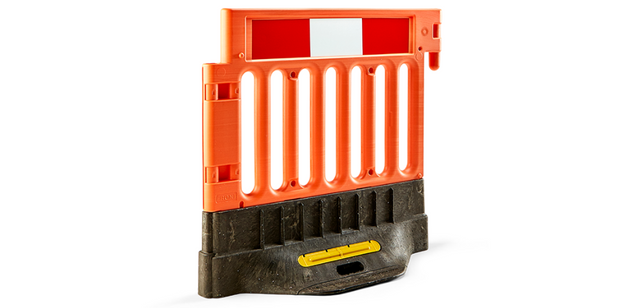 Oxford Plastics Strong Wall pedestrian barrier with hi-vis top panel