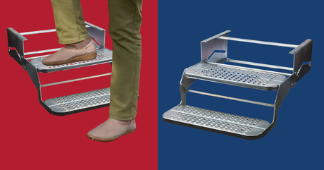 Supex 150kg Two Stage Pull Out Steel Folding Caravan Step