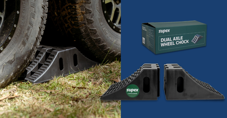 Supex Interlocking Dual Axle Wheel Chock - Black