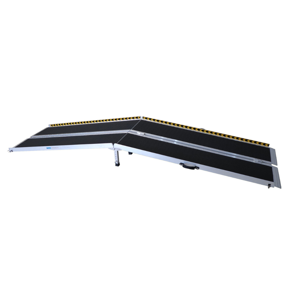 Supporting Ramp Kartrite 275kg 2.4m Portable Aluminium Wheelchair Ramp w/ Leg Support ...