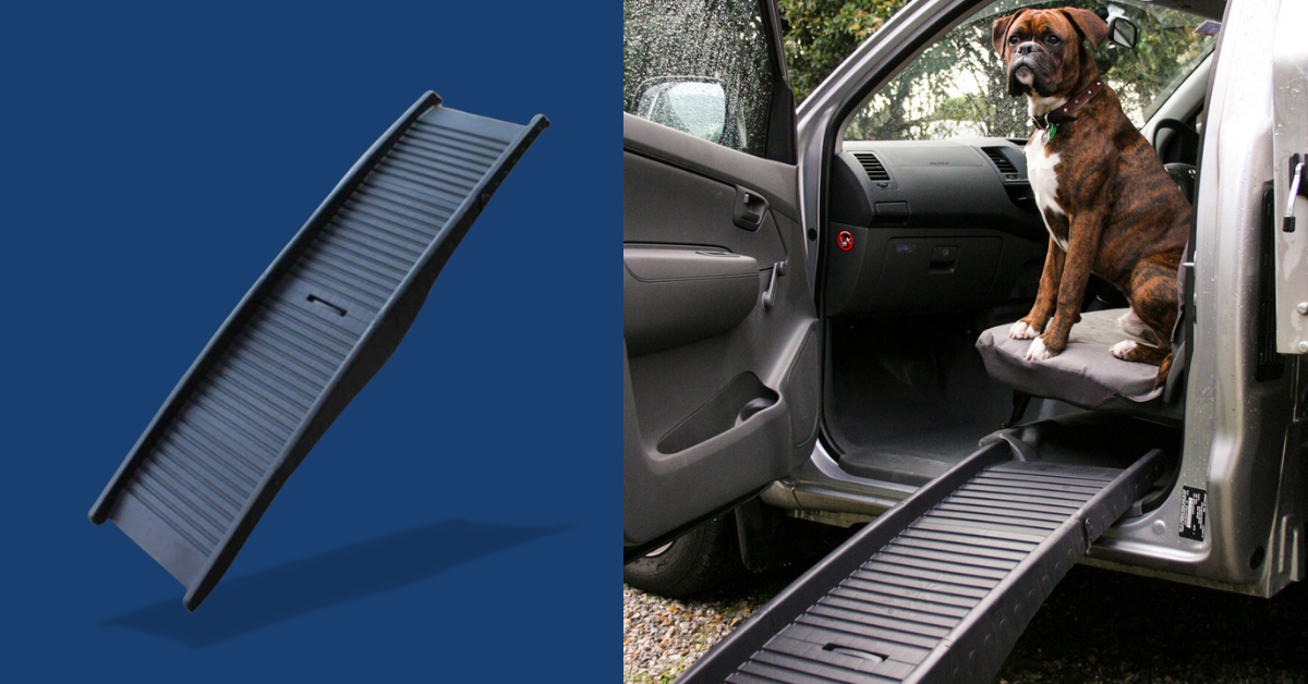 YES4PETS Portable Folding Dog Ramp with Carry Handle - Black