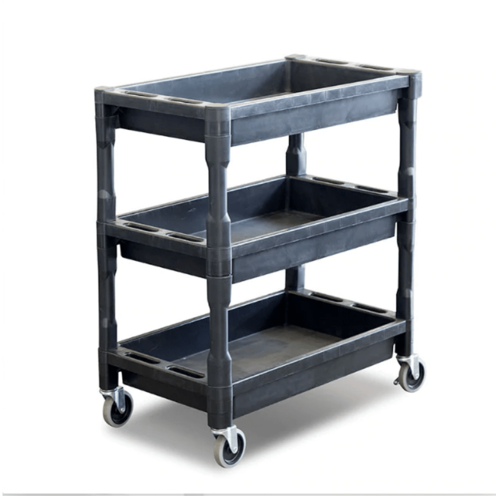 Barrier Group Materials Handling 3 Level - Service Cart Barrier Group Plastic Utility Trolley Cart with Castors & Handle