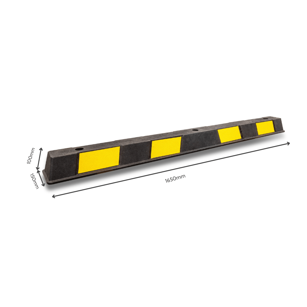 Heeve Traffic Control & Parking Equipment Heeve Rubber Wheel Stops with Glass Bead Reflector