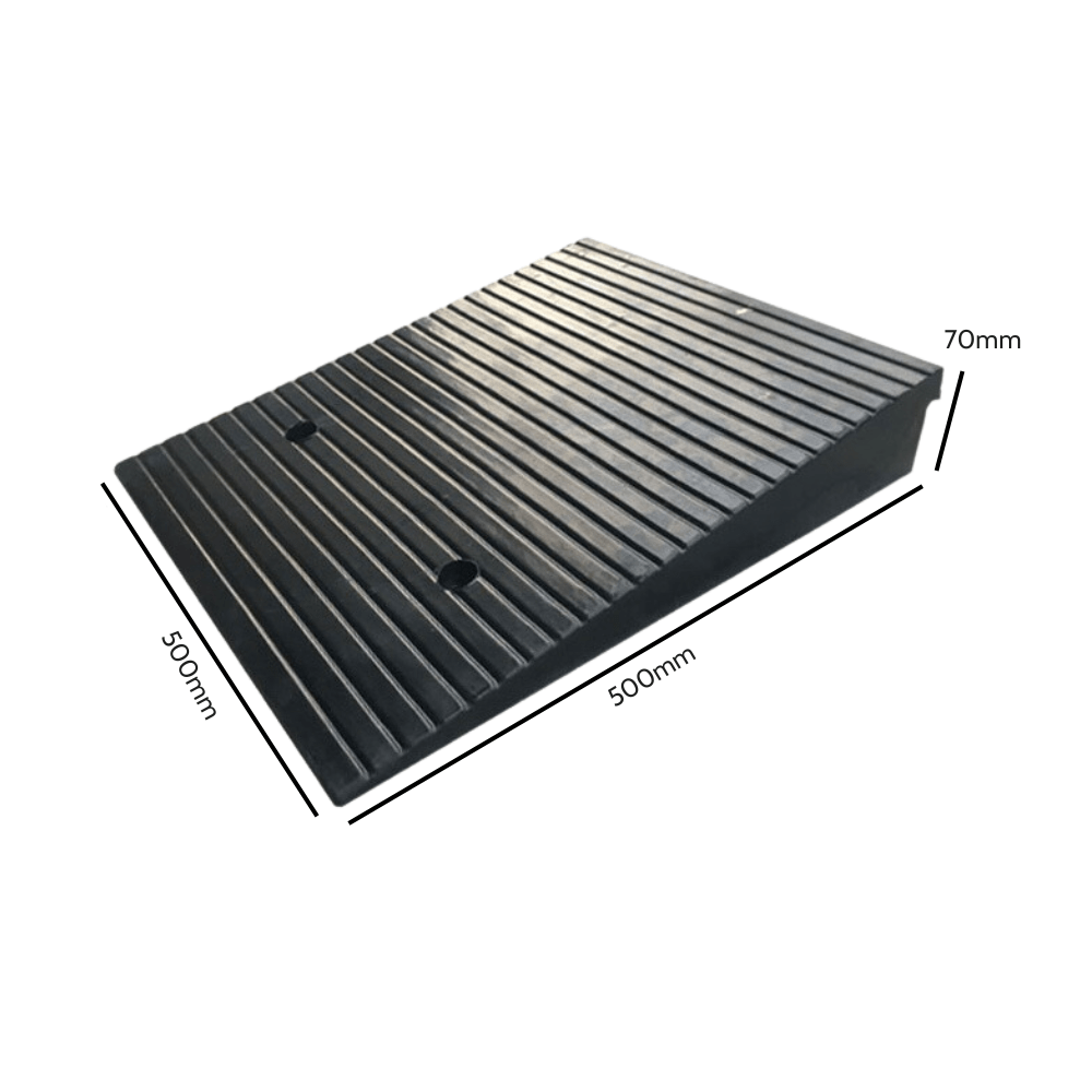 Heeve Car & Truck 70mm Heeve 500mm Heavy-Duty Solid Vehicle Rubber Ramps - Pair