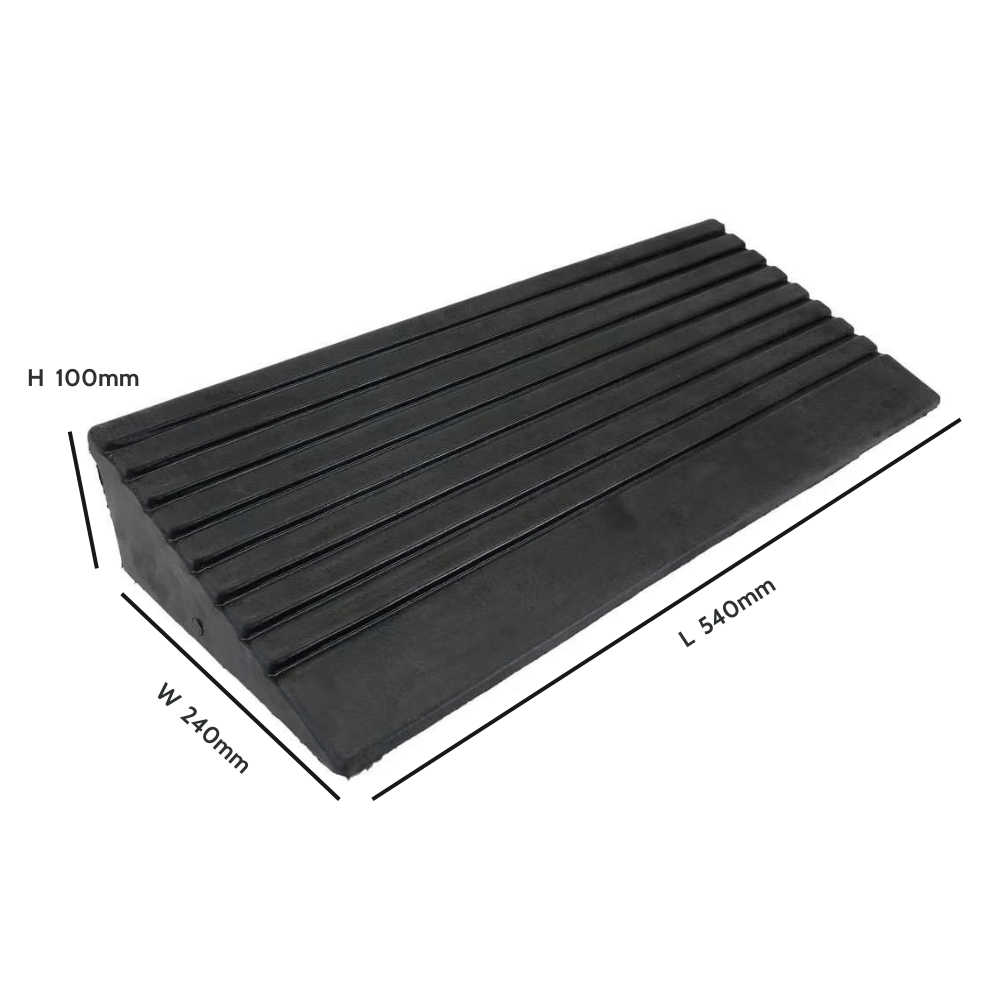 Heeve Car & Truck 540 x 240 x 100mm Heeve Heavy-Duty Solid Rubber Ramp for Straight Kerbs