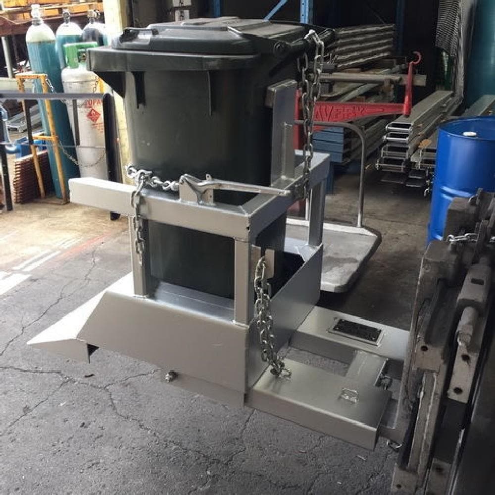 DHE 240L Plastic Wheelie Bin Tipper Forklift Attachment - DHE - Ramp Champ