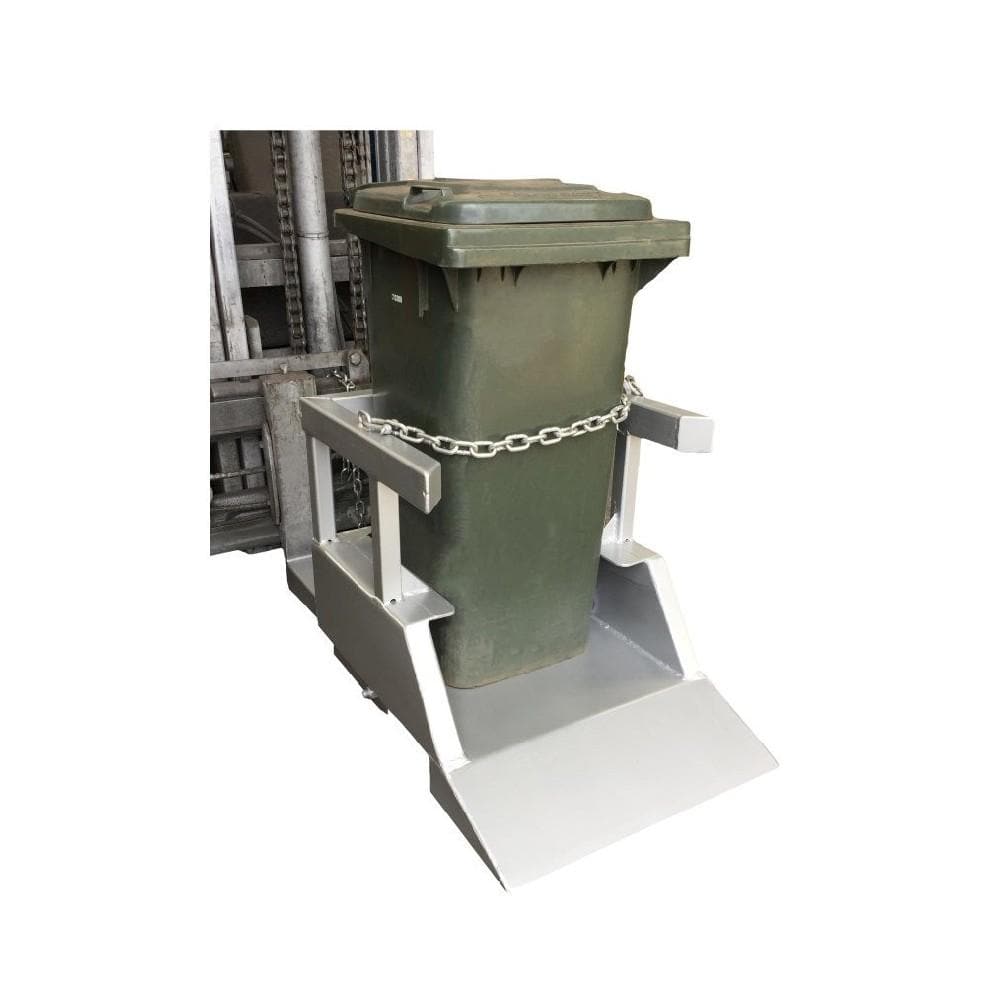 DHE 240L Plastic Wheelie Bin Tipper Forklift Attachment - DHE - Ramp Champ