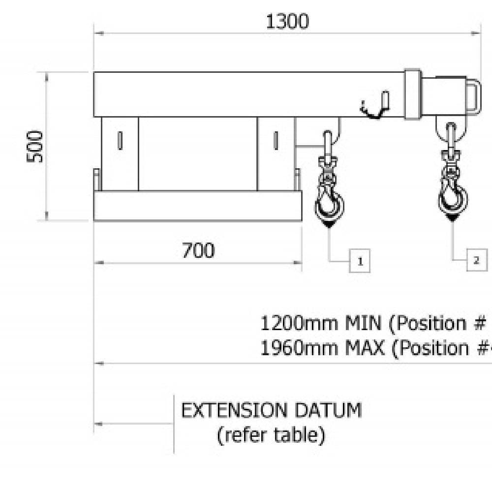 DHE 4.75-Tonne Rigid Jib Lifting Crane Forklift Attachment - DHE - Ramp Champ