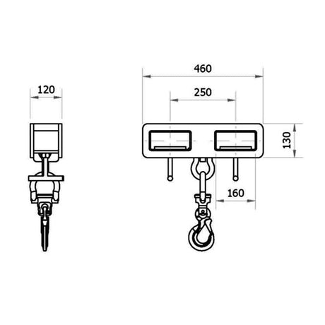 DHE Slip-On Fork Hook Lifting Forklift Attachment - DHE - Ramp Champ
