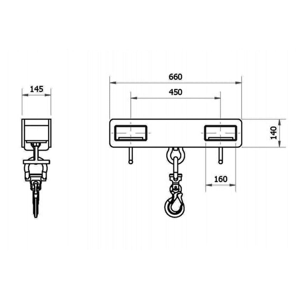DHE 2-Tonne Slip-On Jib Lifting Crane Forklift Attachment - DHE - Ramp Champ