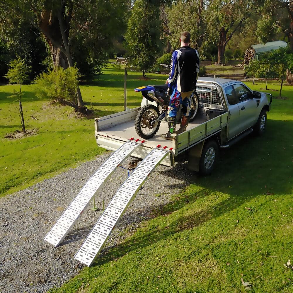 Heeve Motorcycle Heeve 2.3m x 340kg Aluminium Curved Folding Motorcycle Ramp