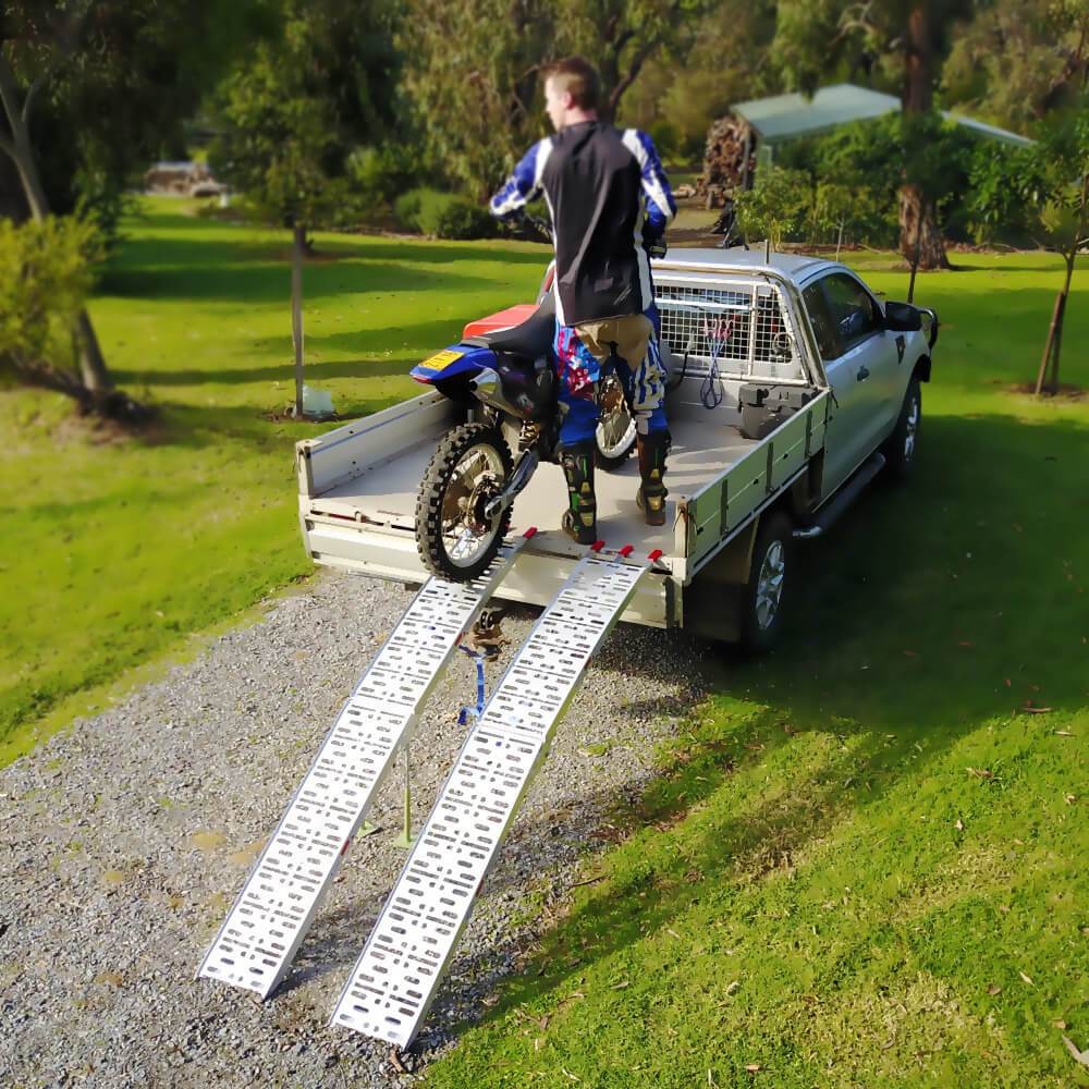 Heeve Motorcycle Heeve 2.3m x 340kg Aluminium Curved Folding Motorcycle Ramp