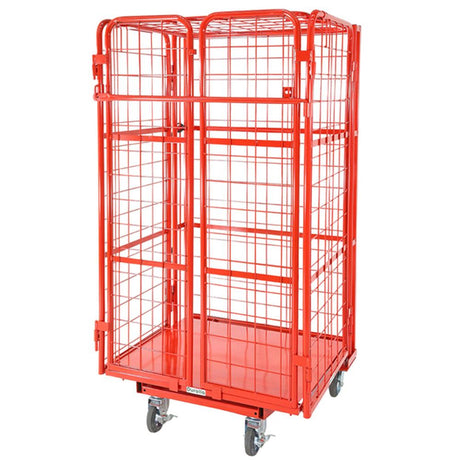 Troden Workshop Equipment Durolla Folding Cage Trolley w/ Lockable Doors, 500kg Capacity