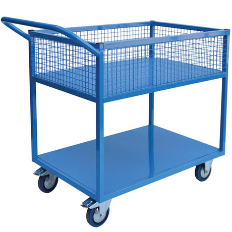 Troden Workshop Equipment Durolla Fully Welded 2-Tier Steel Trolley, 300kg Capacity