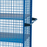Troden Workshop Equipment Durolla Heavy-Duty Mesh Cage Trolley With Sheet Metal Shelves