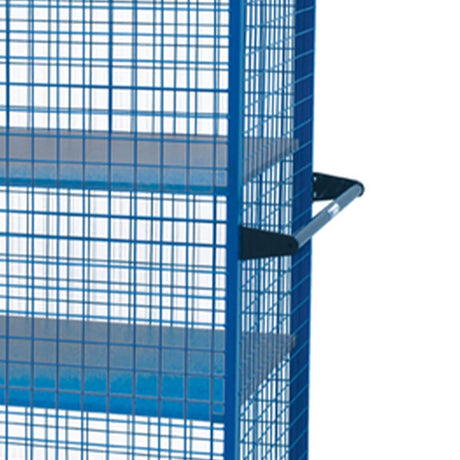 Troden Workshop Equipment Durolla Heavy-Duty Mesh Cage Trolley With Sheet Metal Shelves