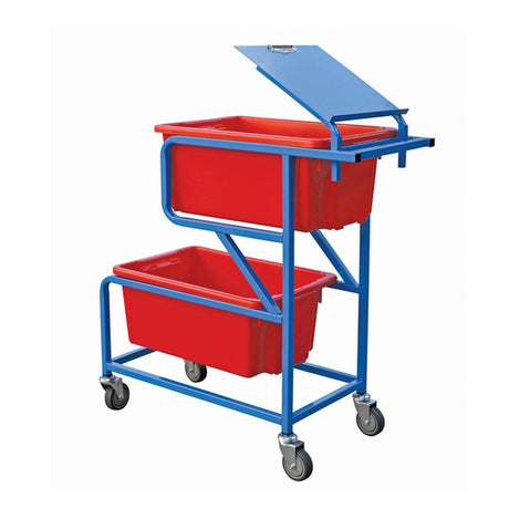 Troden Workshop Equipment Durolla Twin-Tub Off-Set Order Picking Trolley with Clipboard