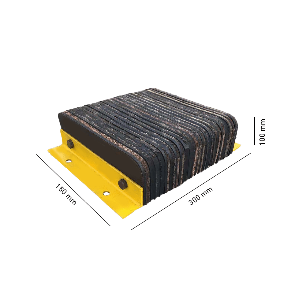 Heeve Loading Dock & Warehouse 150mm x 300mm x 100mm Heeve Laminated Rubber Dock Bumper With Steel Angle